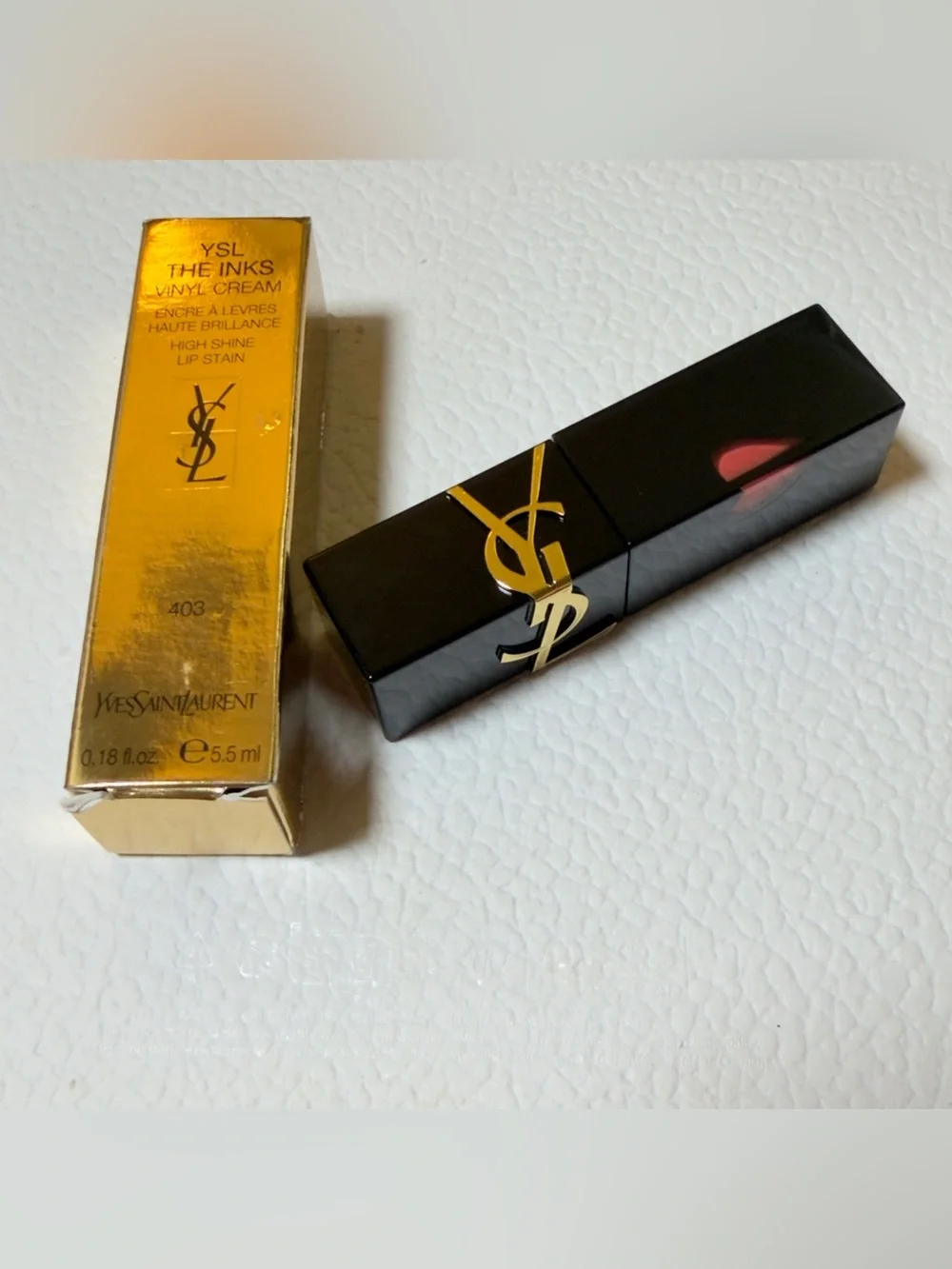 YSL The Inks Vinyl Cream Lip Stain 403 Fuchsia Dimension NIB Full Size